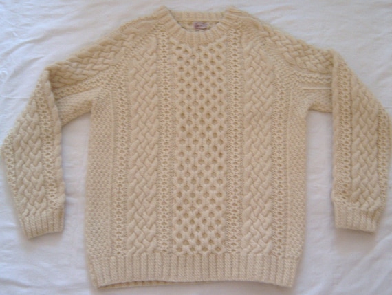 Beautiful Hand Knitted IRISH fisherman's sweater Pullover