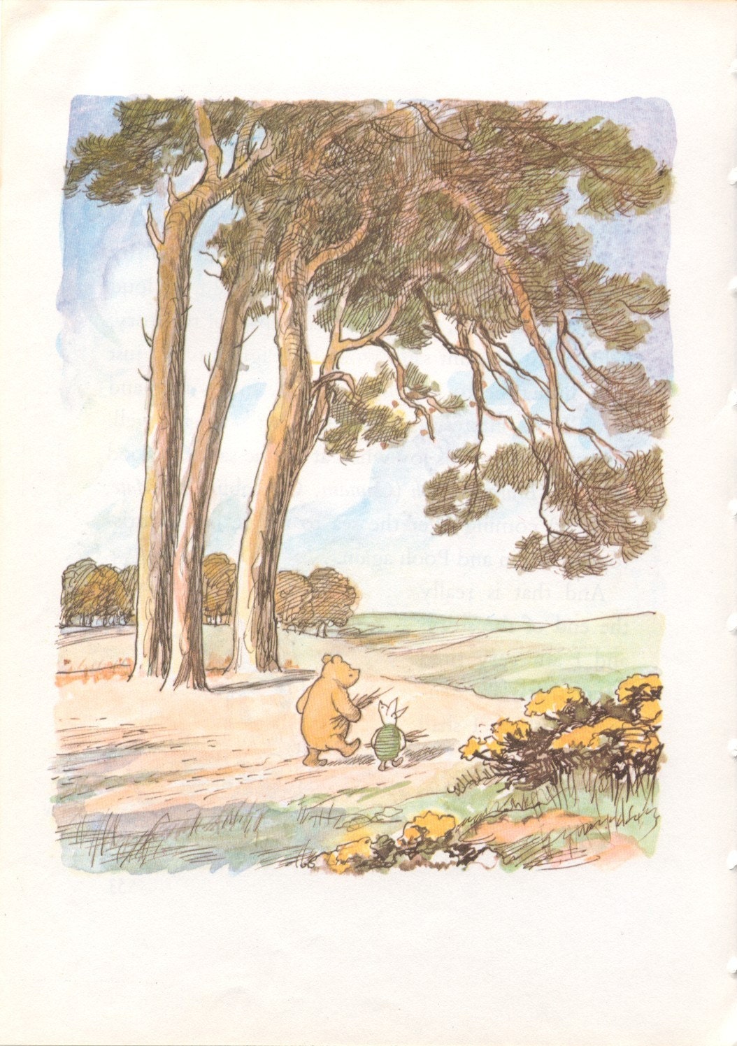 Original Vintage Illustration Of Winnie The Pooh 