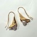 Gold Tone Pearly Flower Earrings