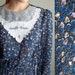 Blue Day Dress With Lacey Neckline