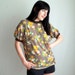 Brown Floral Dolman Sleeved 70s Shirt