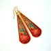 Red Flower Butterfly & Hearts Earrings