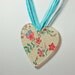 Vera Bradley-Themed -- Cream and Roses Heart Necklace