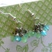 Seafoam and Aqua Pastel Glass Bicone Earrings, Tiny and Petite