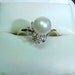 FREE Us Shipping and Sizing Estate 8mm Pearl and 1/4 carat ATW DIAMoND ring in 14K yellow gold