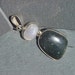 SHIELDITE from Maine and Rainbow Moonstone Unique Custom Sterling Silver PENDANT from the BEACH PEbbLE line