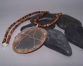 Agate Necklace (Brown) - Color Lines