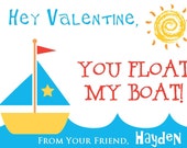 25% Off - Boat Personalized Valentine Cards - Printable DIY Il_170x135