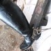 Boot Jack, vintage - with "I Heart my Boots", old roughened pine aged,distressed country folk art added to original paint, Shipping Incl.