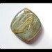 Gold Rutilated Quartz,Chrysocolla Intarsia Cabochon,37x33x8mm,13.54g