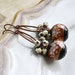Copper Earrings - Black White Earrings - Lampwork - Jasper - Sweet