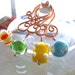 Wine Glass Charms Summer Fun Lampwork Bead and Copper Set of 4. FREE SHIPPING 002
