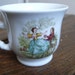 Vintage cup, coffee cup, espresso, hot chocolate, country scene, Elizabethan , Yugoslavian china, Medieval, French vintage finds