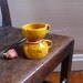 RESERVED FOR LG: Vintage espresso cups, yellow, ceramic, mid century, gold, French vintage housewares by ancienesthetique on etsy