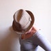 Vintage hat, trilby , Fedora, brown, tweed, check, plaid, french cascette, french vintage accessories by ancienesthetique