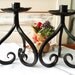 SALE 20% OFF Lovely Vintage Black Wrought Iron Scrollwork Candle Holder, Set of 2