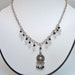 Black Crystal Necklace, Sterling Silver Necklace, Y Necklace, Ethnic Jewelry
