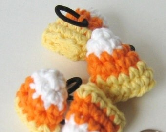 Crochet Pattern Candy Corn Amigurumi Hair Tie or Halloween Decoration- PDF file Permission to Sell what you make