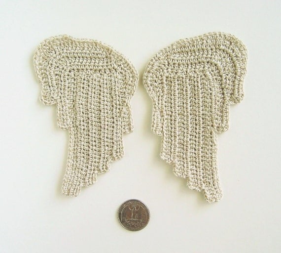 Crochet PATTERN Tiny Angel Wings - Earrings, Jewelry ...