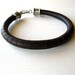 Mens Leather Bracelet, Dark Brown Lace Wrapped, Hook Clasp