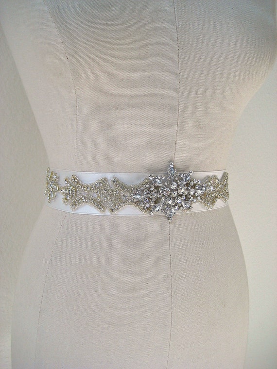 Bridal wedding beaded crystal sash/belt with exquisite deco