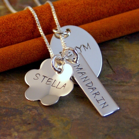 Items similar to Hand Stamped Jewelry Sterling Silver Personalized