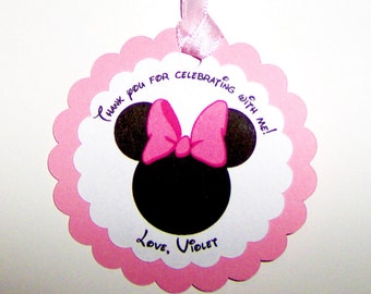 Minnie Mouse Favor Tag in Pink