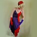 70s Disco Dress Red & Purple Knit Made for Dancing