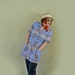 60s Mini Dress // Tunic // Short Sleeve Shirt Dress // Plaid with Belt