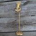 Note Holder - Vintage Standing Pedestal Mail Holding Brass Clasp -
