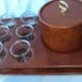 Vintage Retro Ice Bucket with Serving Glasses Tray