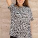 BAROQUE 90s SILK oversize slouchy Black & White ABSTRACT art top