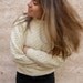 WOOL boxy CROPPED thick SWEATER cable knit cream warm & cozy Made in Ireland