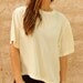 SILK slouchy 90s OVERSIZE cream blouse top