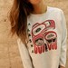 heather grey ALASKA native american SCOOP neck sweatshirt