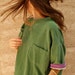 90s boxy HUNTER green & purple SLOUCHY twin peaks cropped t shirt top