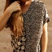 90s new age MOON all over contrast SLOUCHY button up down blouse