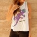PSYCHIC surf gecko ABSTRACT all over print vintage 80s 90s tshirt
