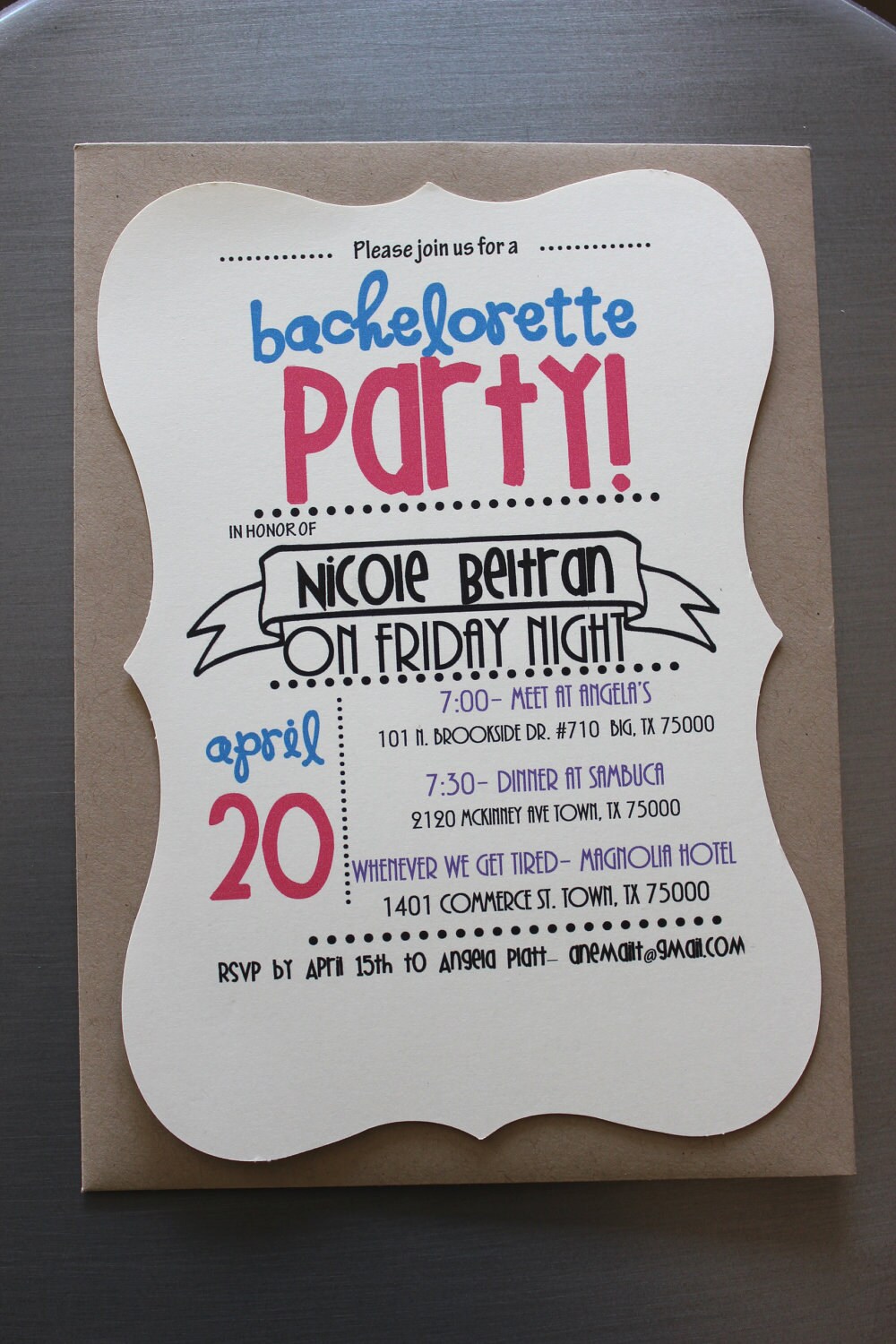 CUSTOM PARTY INVITATION Example shown by ChalkboardHope on Etsy