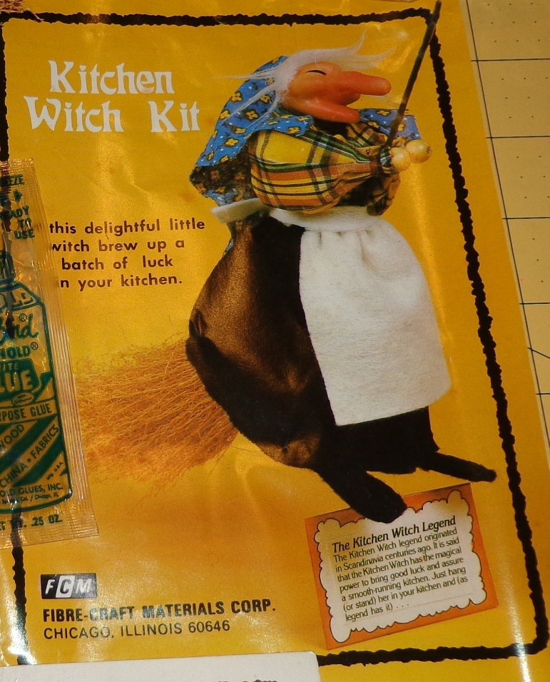 Vintage Supplies Vintage Kitchen Witch Kit Craft by YacketUSA