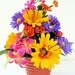 SALE Spring Floral Arrangement Summer Floral Centerpiece Hot Pink, Yellow, Purple, and Orange Silk Floral Arrangement 12" X 10"