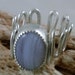 Blue Lace Agate Ring in Sterling Silver adjustable OOAK SRAJD
