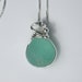 Sea Glass Necklace (930)- Aqua Wire Wrapped in Argentium Silver