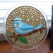 Blue Bird Stained Glass Mosaic Suncatcher or Candle Holder