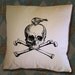 Bird on a Jolly Roger Skull and Bones Vintage Digital Image Transfer Download jpeg or png 300 dpi for Pillows Totes Bags Napkins Towels