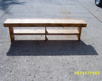 wooden bench recycled 6' salvaged farm house custom made