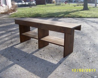wood bench recycled 4' salvaged farm house custom made