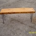 45" recycled wood bench beam eames hairpin legs shabby chick