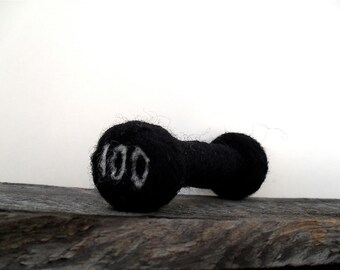 Catnip Cat toy barbell 100 pounds needle felted