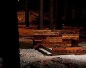 King Platform Bed // Reclaimed Redwood, Fir and Steel